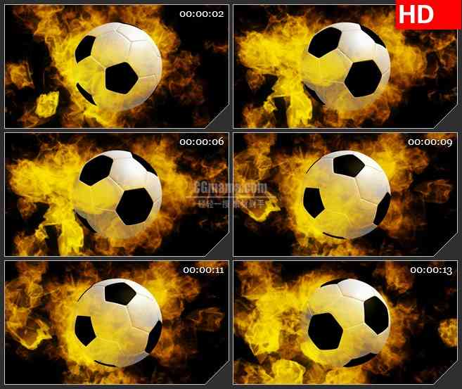 BG2553足球火旋转3高清led大屏视频背景素材