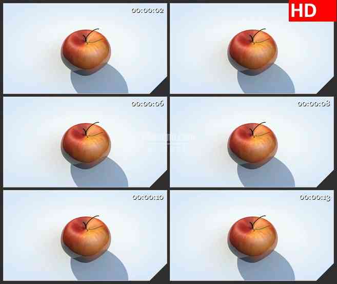 BG2589成熟苹果阴影旋转白色背景高清led大屏视频背景素材