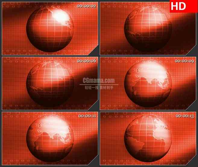 BG2651红色背景地球旋转高清led大屏视频背景素材