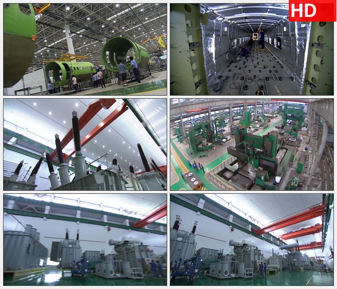ZY1299工厂厂房机械化生产工业高清实拍视频素材