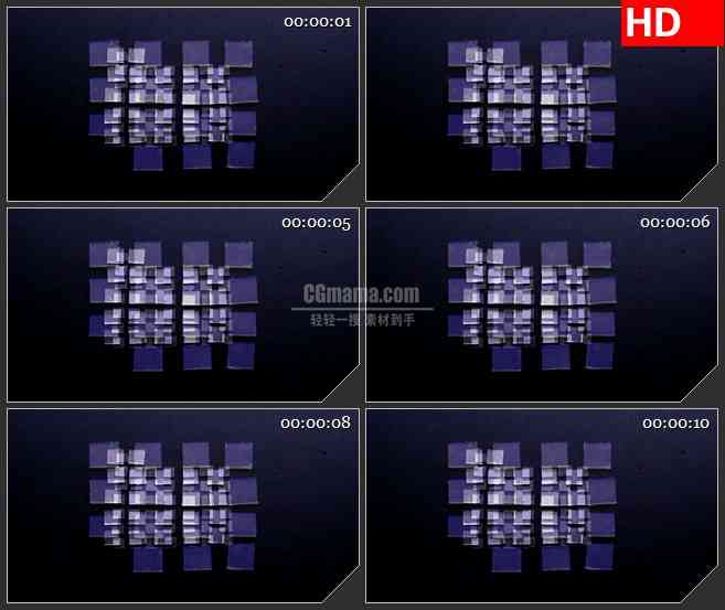 BG2770三维立方体建筑动态变化高清led大屏视频背景素材