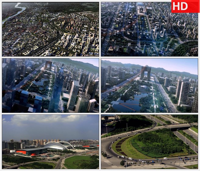 ZY1391沈阳大桥城市全貌俯瞰高楼建筑高清实拍视频素材