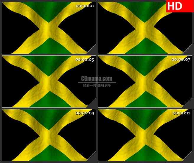 BG2831牙买加国旗飘动高清led大屏视频背景素材