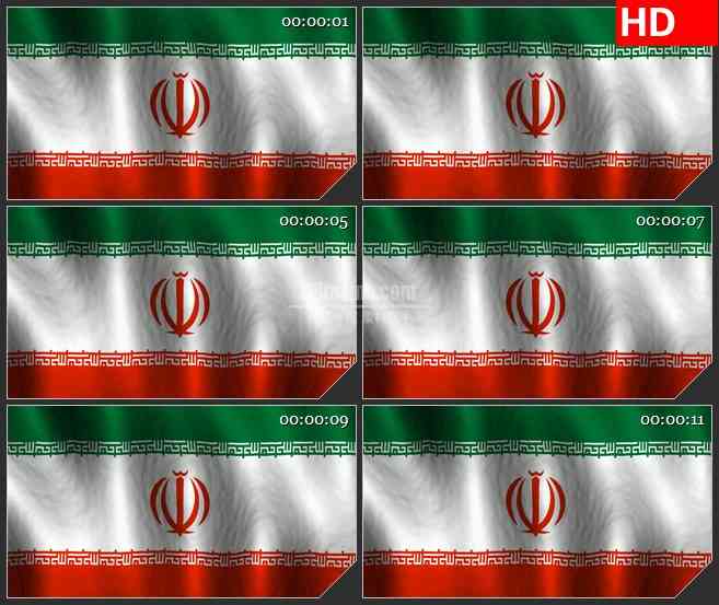 BG2841伊朗国旗飘动高清led大屏视频背景素材