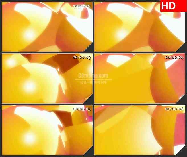 BG2891橙黄色的抽象图形旋转高清led大屏视频背景素材