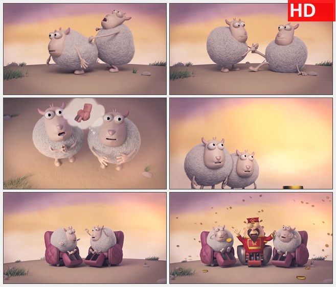 ZY1482羊年发财高清动画视频素材