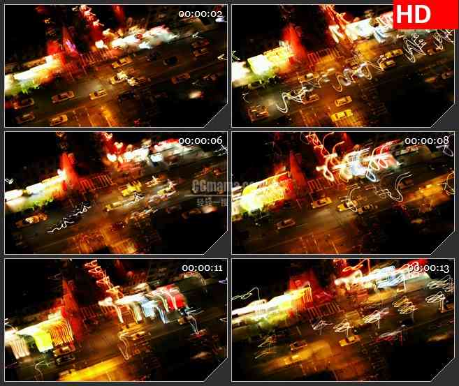 BG2916繁华城市夜景 热闹的街景高清led大屏视频背景素材
