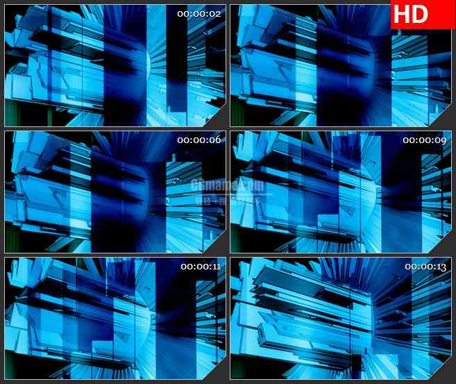 BG2968巨型蓝色涡轮旋转高清led大屏视频背景素材