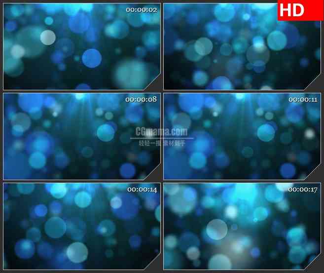 BG2996梦幻的蓝色光点高清led大屏视频背景素材