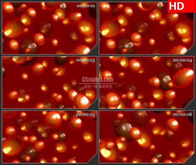 BG3002漂浮的红色泡沫 跳动的红色细胞高清led大屏视频背景素材