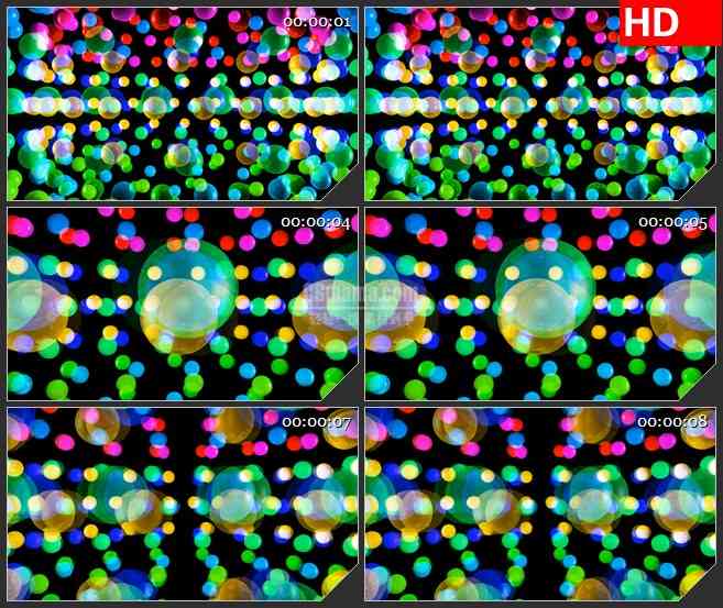 BG3142粒子球 3D欢快跳动的彩色光球led大屏背景高清视频素材