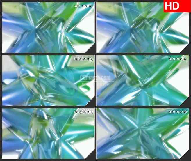 BG3153玻璃质感 蓝绿色3D星星led大屏背景高清视频素材