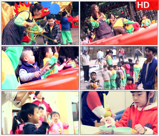 ZY1490早教幼儿园儿童玩耍表演教育高清实拍视频素材
