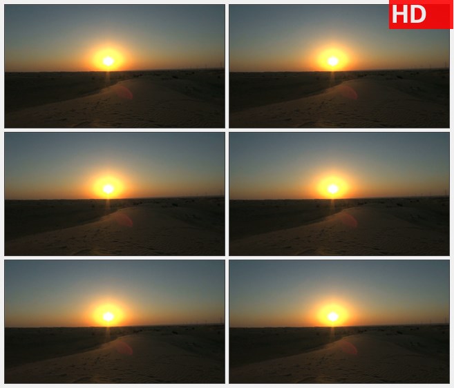 ZY1518阿联酋沙漠日出静景高清实拍视频素材