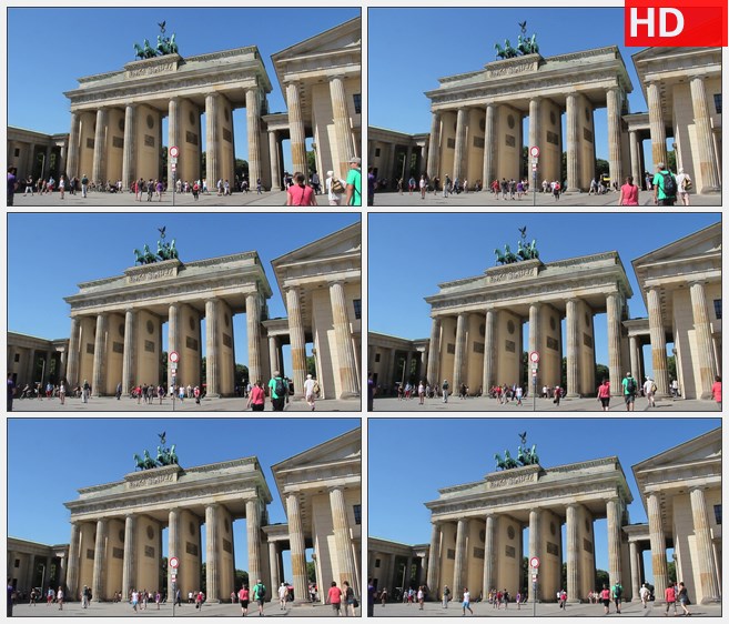 ZY1534柏林旅游胜地标志性建筑勃兰登堡门高清实拍视频素材