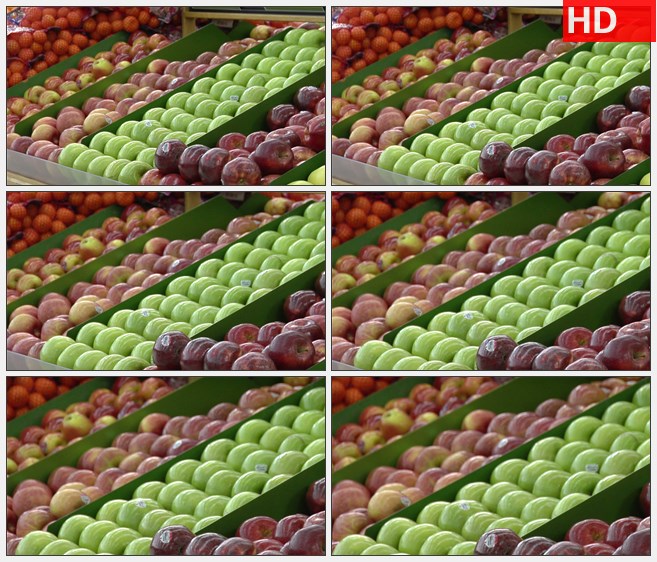 ZY1541超市商场水果绿苹果高清实拍视频素材高清实拍视频素材