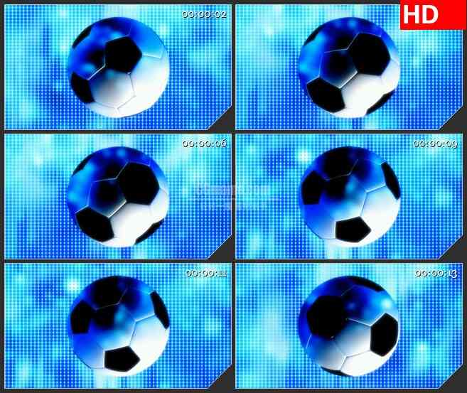 BG3300蓝色粒子光背 旋转的足球led大屏背景高清视频素材