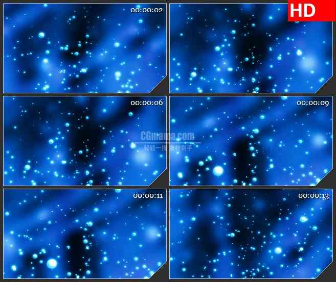 BG3311蓝色夜空 漫天飞舞的星光led大屏背景高清视频素材