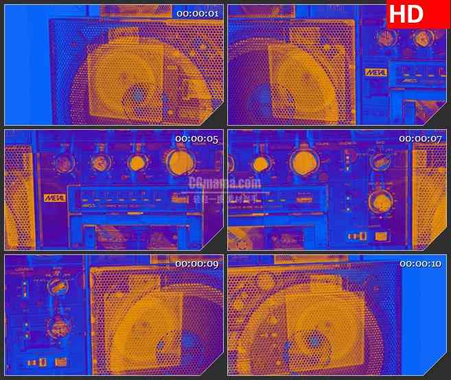 BG3322录音机3D透视图 彩色分析图led大屏背景高清视频素材