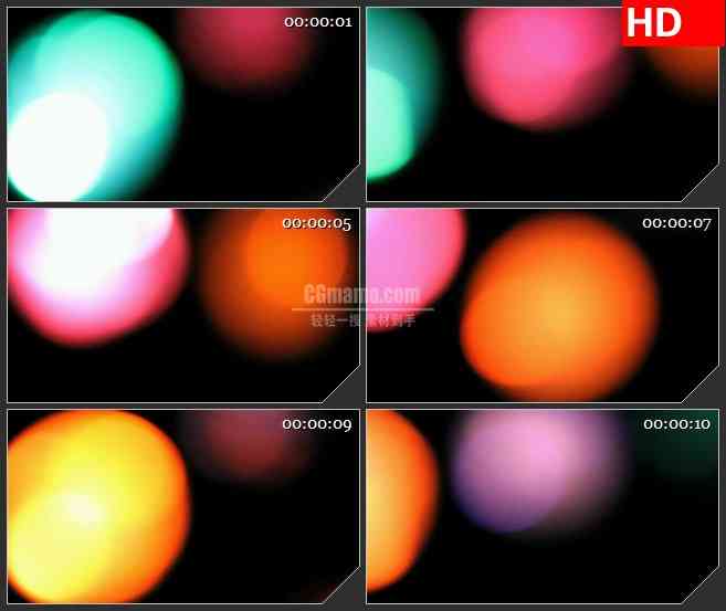 BG3326朦胧的彩虹光球led大屏背景高清视频素材