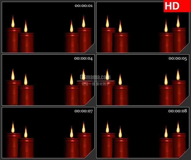 BG3351燃烧的蜡烛 夜幕下的烛火led大屏背景高清视频素材
