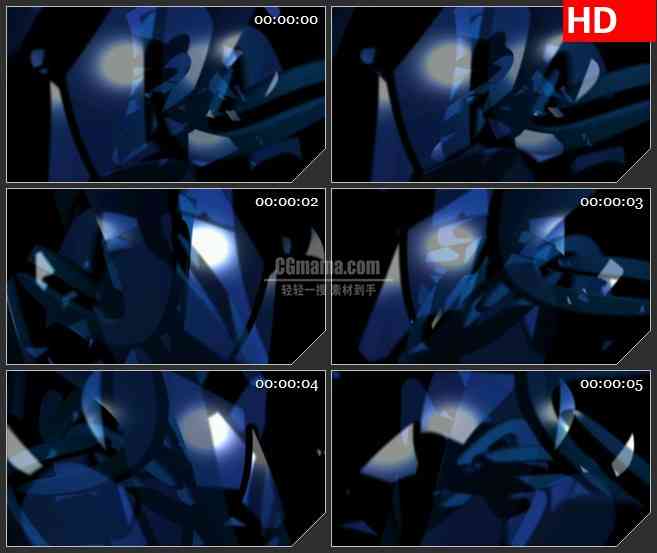 BG3382深蓝色光线反射效果led大屏背景高清视频素材