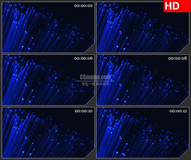 BG3384深邃的蓝色光纤针led大屏背景高清视频素材