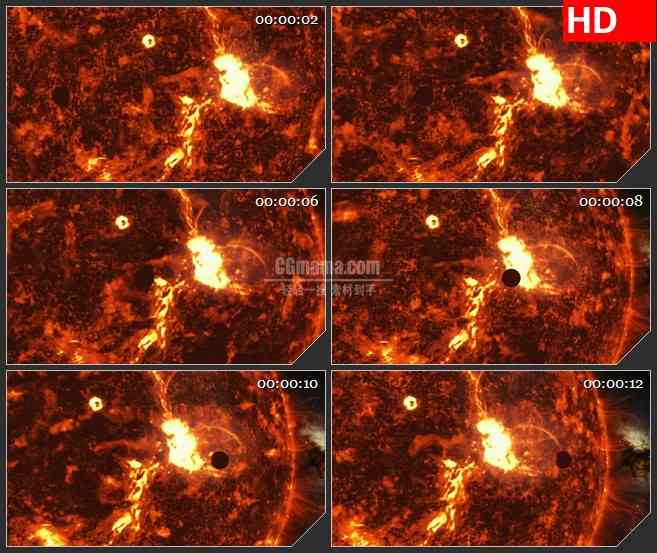 BG3392太阳表面 行星运动led大屏背景高清视频素材