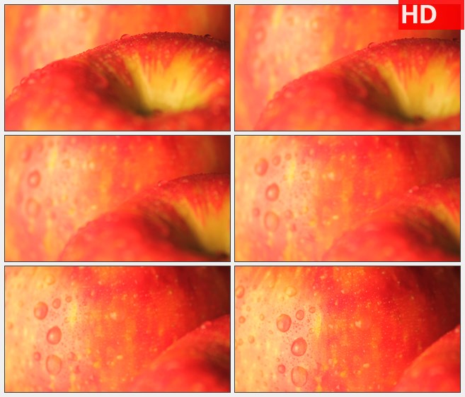 ZY1582放大红色湿苹果旋转高清实拍视频素材
