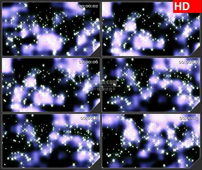 BG3431旋转的星星 紫色夜空led大屏背景高清视频素材