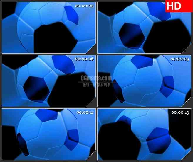 BG3433旋转的足球 特写led大屏背景高清视频素材