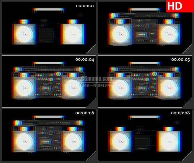 BG3466音箱的插画创作led大屏背景高清视频素材