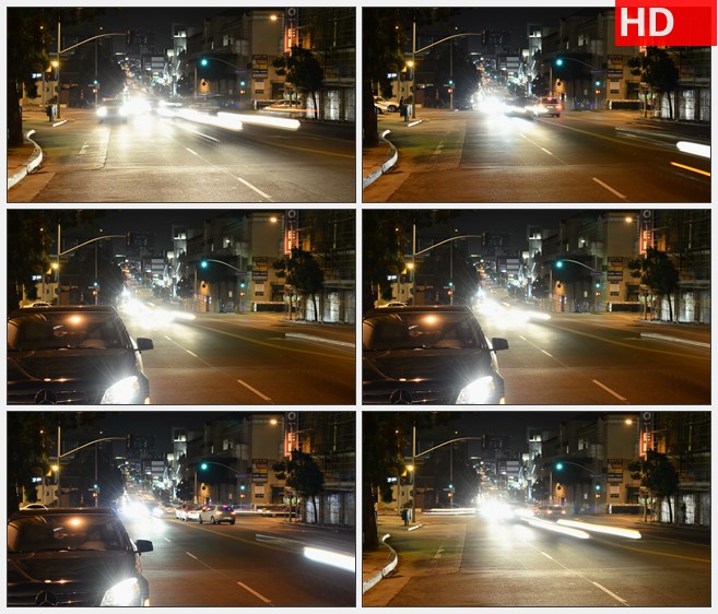ZY1624街道十字路口行车延时夜景高清实拍视频素材
