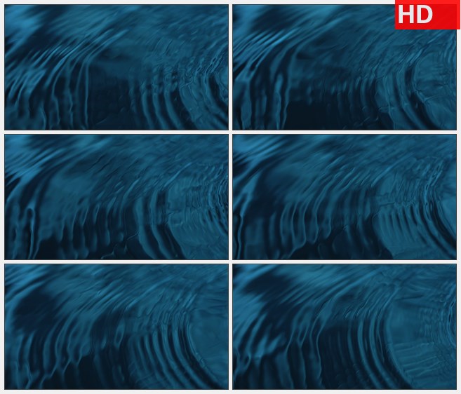 ZY1648蓝色流体环形音波型水波纹特写高清实拍视频素材