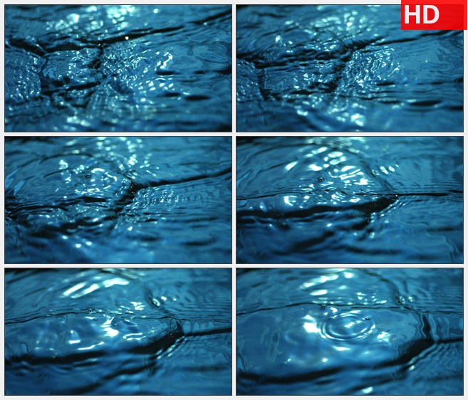 ZY1650蓝色流体水波纹特写高清实拍视频素材