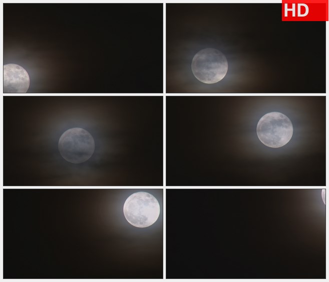ZY1661朦胧月光明亮圆月升空高清实拍视频素材