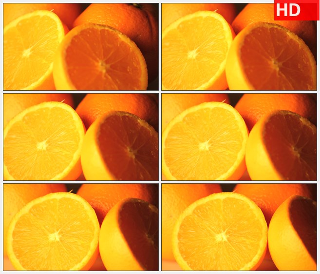 ZY1781旋转的切成两半的橙子高清实拍视频素材