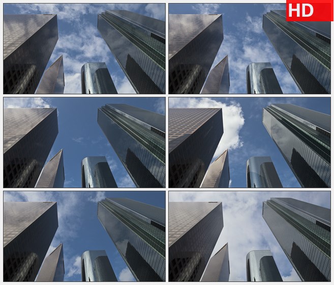 ZY1806云飘过天空映照大厦的延时摄影高清实拍视频素材