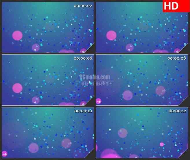 BG3524彩色粒子小球气泡光斑上升飘动led大屏背景高清视频素材
