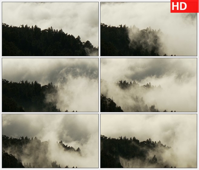 ZY1807云雾缭绕山林延时摄影高清实拍视频素材