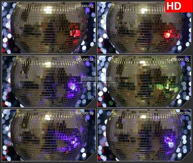 BG3550迪厅灯光球旋转光斑闪烁led大屏背景高清视频素材