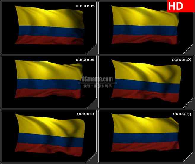 BG3614哥伦比亚国旗 3D动态led大屏背景高清视频素材