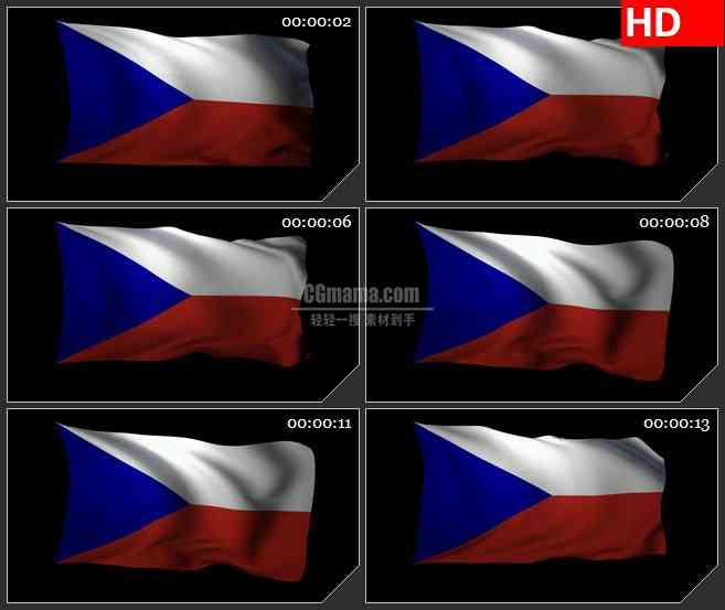BG3662捷克共和国国旗led大屏背景高清视频素材