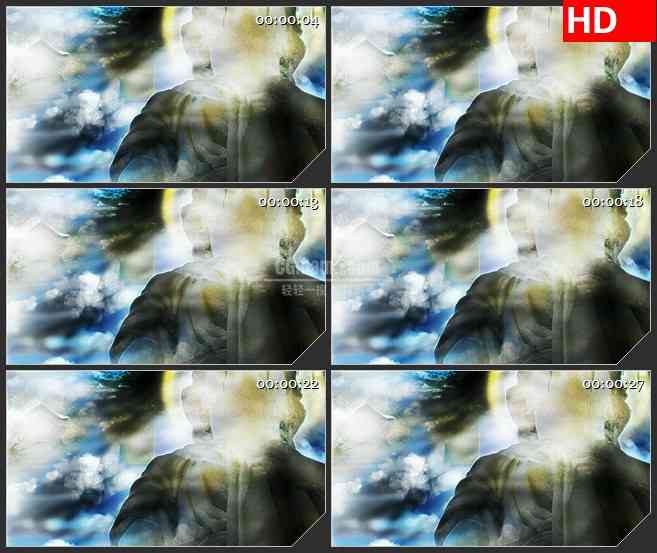 BG3675哭泣的天使 雕塑led大屏背景高清视频素材
