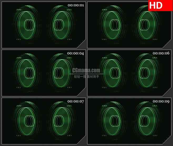 BG3718绿色扬声器音响音乐转动黑色背景led大屏背景高清视频素材