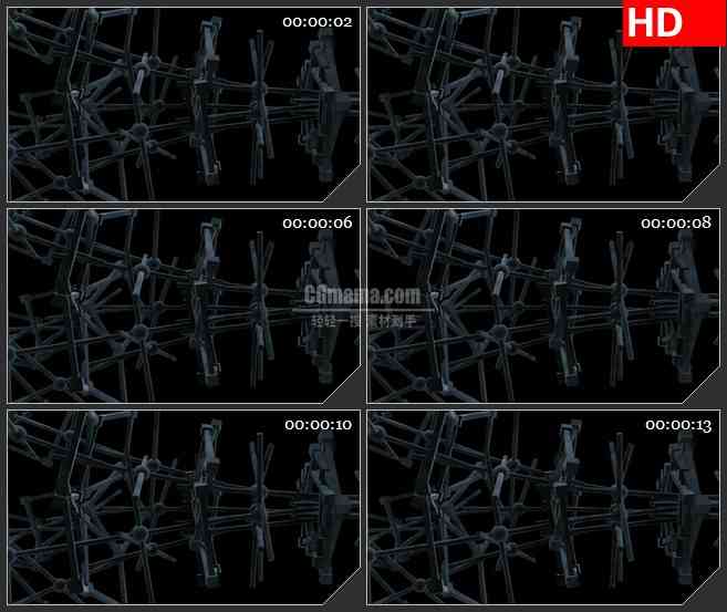 BG3752三维骨架化学分子结构led大屏背景高清视频素材