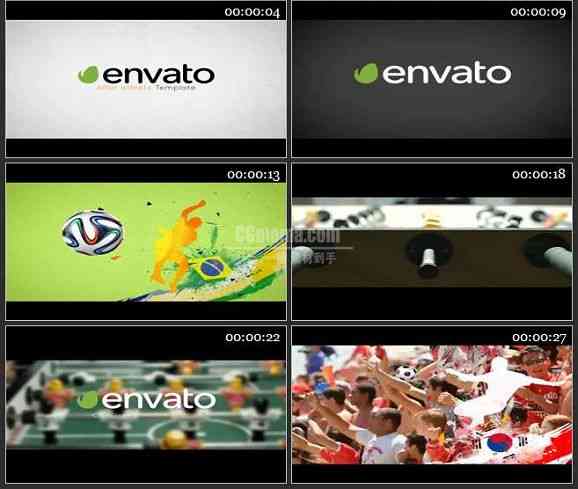 AE2330-足球运动比赛电视包装 LOGO展示