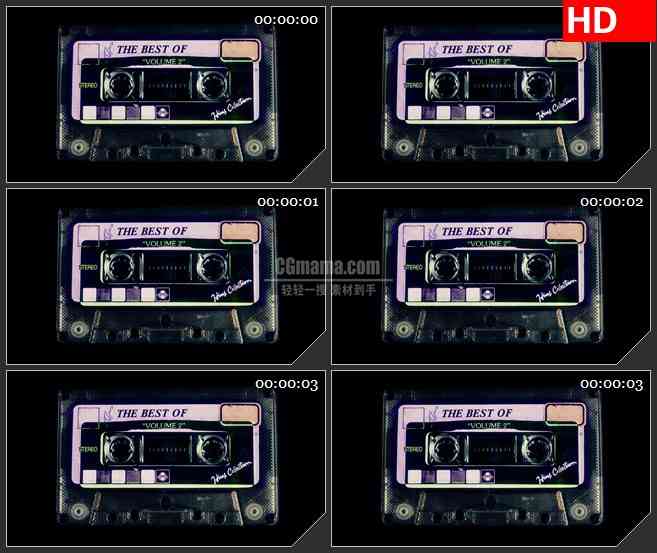 BG3882音乐元素 色彩个性的磁带盒led大屏背景高清视频素材