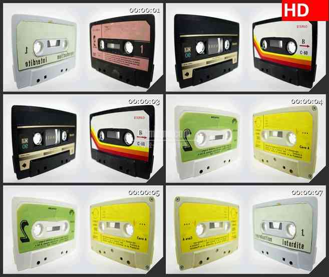 BG3883音乐元素 色调变换的磁带盒led大屏背景高清视频素材
