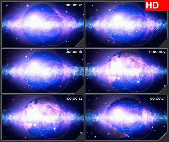 BG3897宇宙星空 旋转的地球led大屏背景高清视频素材